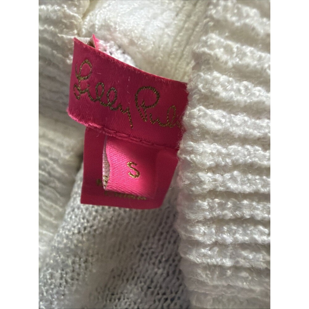Lilly Pulitzer Circle Cardigan Small White Long Sleeve - Picture 2 of 6